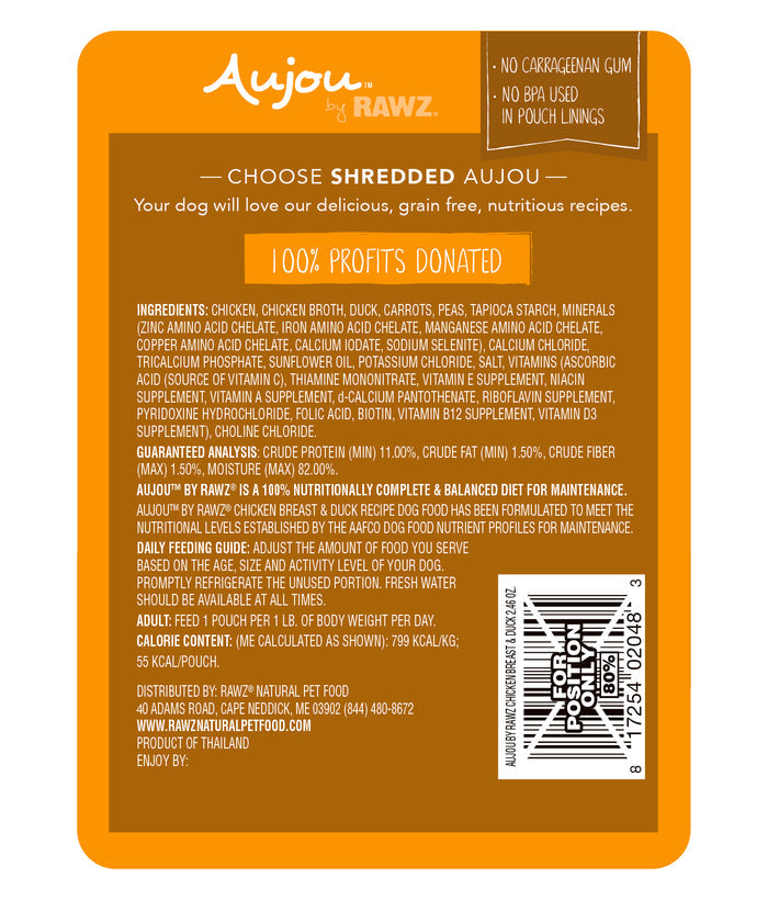RAWZ Aujou Chicken Breast & Duck Wet Dog Food