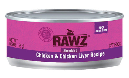 RAWZ Shredded Chicken & Chicken Liver Canned Cat Food