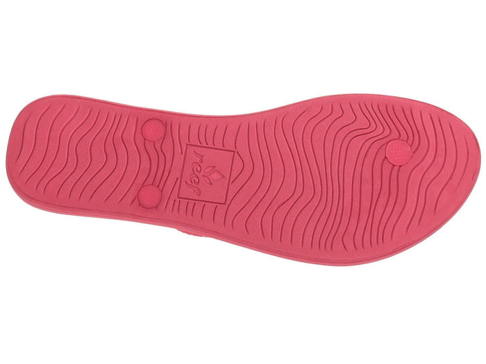 Reef Escape Lux ladies flip flops Ombre Sunset, pink textured sole view