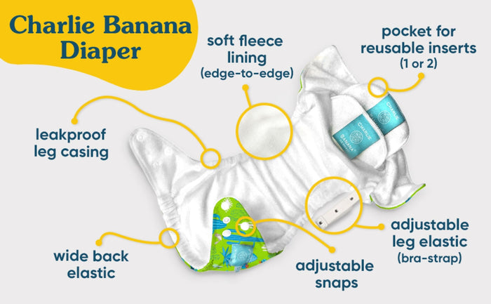 Reusable Cloth Diapers: One Size with Fleece (Pack of 3)
