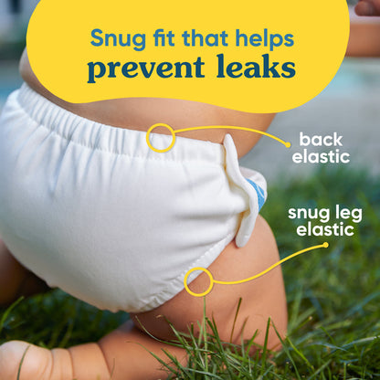Reusable Swim Diaper Snaps - White