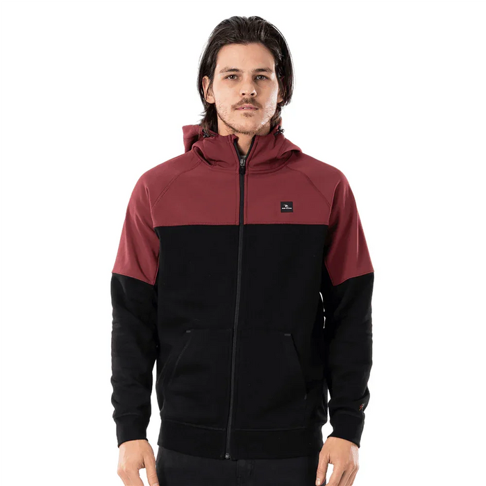 Rip Curl Anti-Series Viral Zip Fleece Jacket Maroon - Boardworx