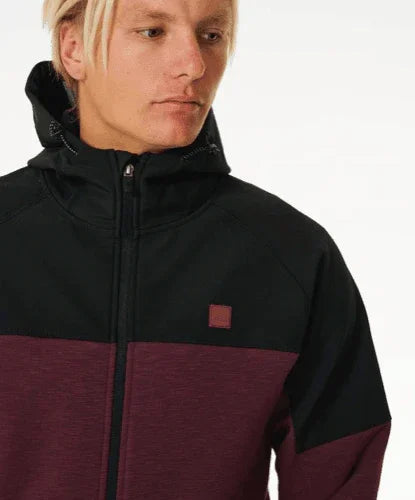 Rip Curl Anti-Series Viral Zip Fleece Jacket Maroon - Boardworx