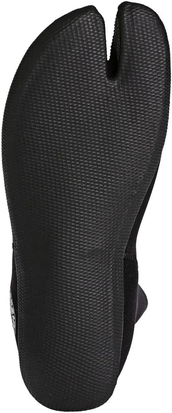 Black neoprene watersports boot with textured grip sole