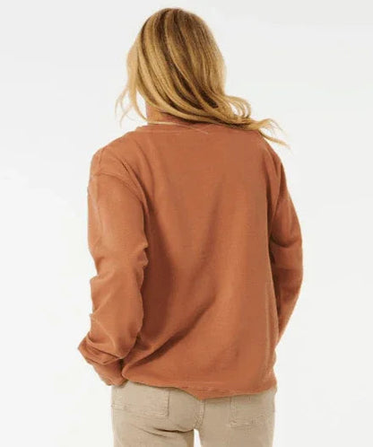Rip Curl Glow Relaxed Crew Light Brown - Boardworx