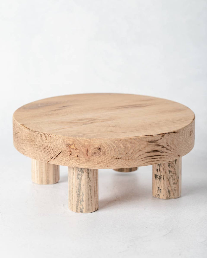 Round Reclaimed Wood Riser Stand | Made In USA: 4"