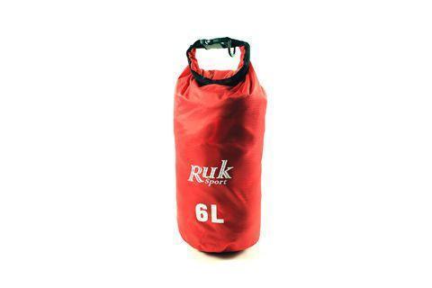 Ruk Sport dry bag 6L red lightweight waterproof gear bag standing upright