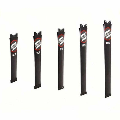 Sabfoil Kraken mast foil in various lengths, black with red and white logo, for wing foiling