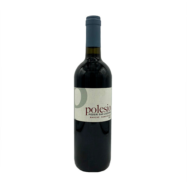 San Lazzaro Sangiovese Polesio 2016 wine bottle, dark glass with label