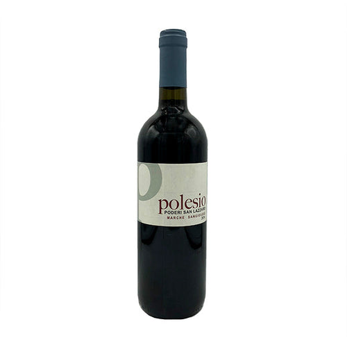 San Lazzaro Sangiovese Polesio 2016 wine bottle, dark glass with label