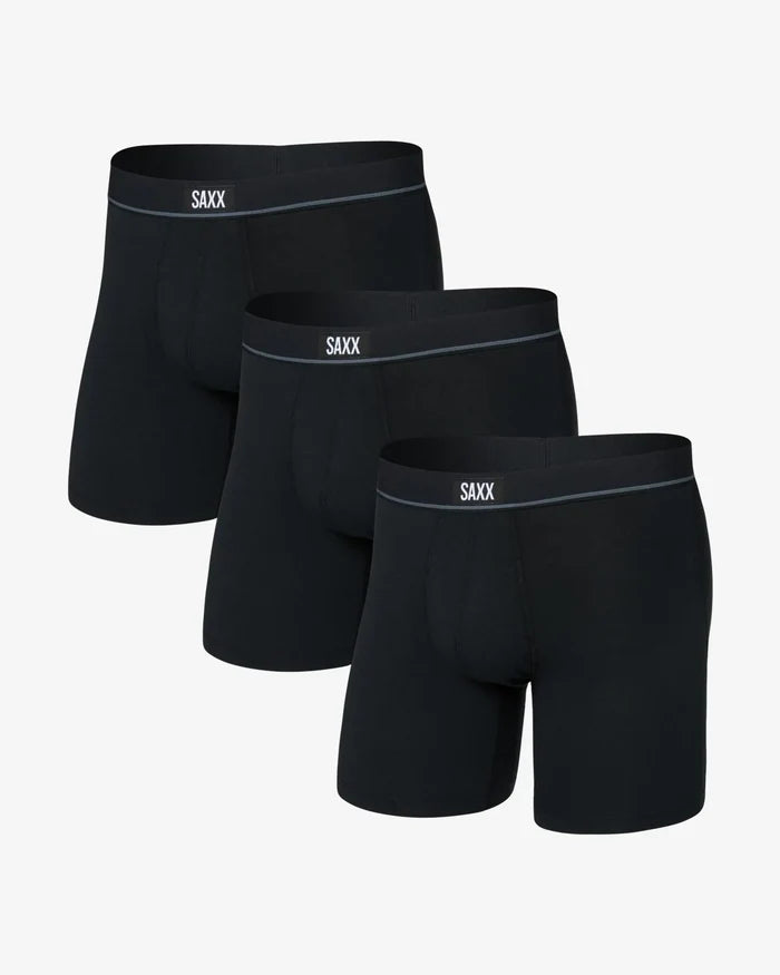 SAXX ESSENTIAL COTTON BOXER BRIEF FLY 3PACK