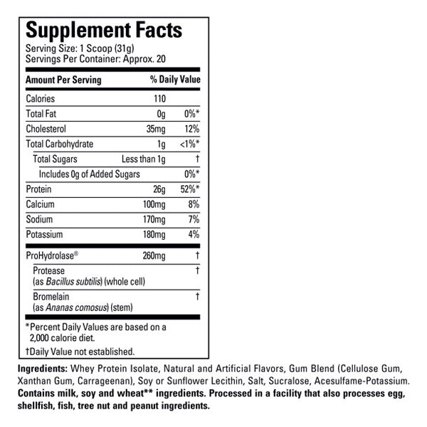 Six Star Whey Isolate Amplified with Prohydrolase 20 Servings