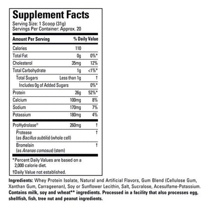 Six Star Whey Isolate Amplified with Prohydrolase 20 Servings