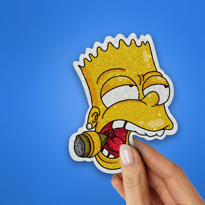Smoking Bart Glitter Sticker - Glitter Stickers | STICK IT UP