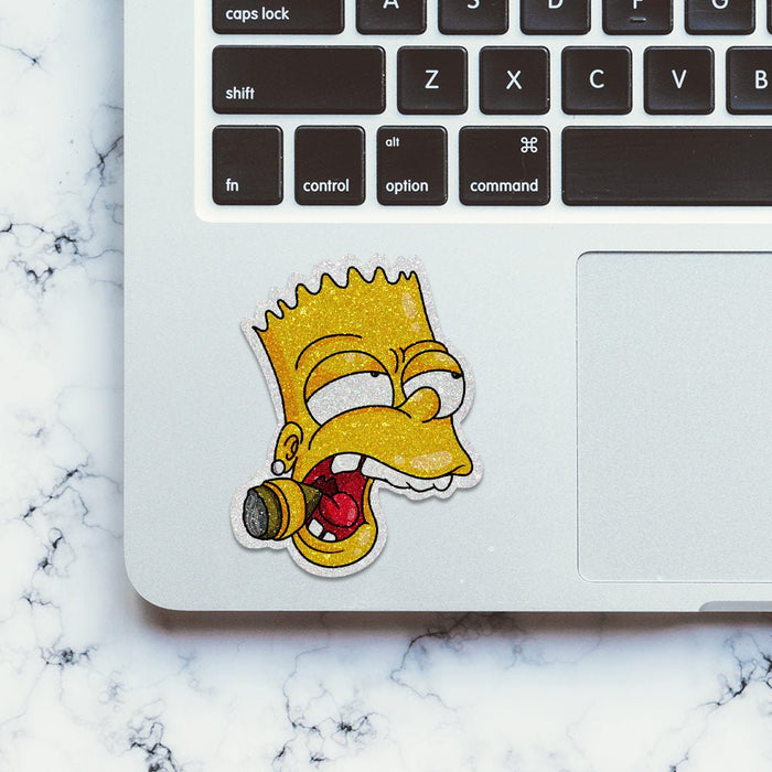 Smoking Bart Glitter Sticker - Glitter Stickers | STICK IT UP