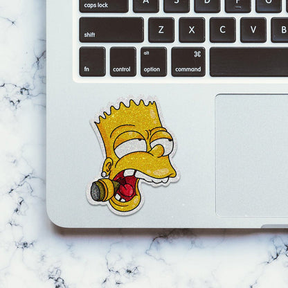 Smoking Bart Glitter Sticker - Glitter Stickers | STICK IT UP