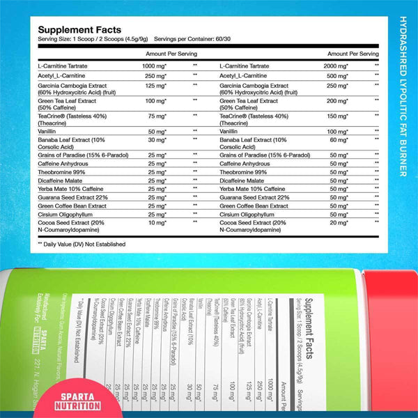 Sparta Hydra Shred Fat Burner 60 Servings