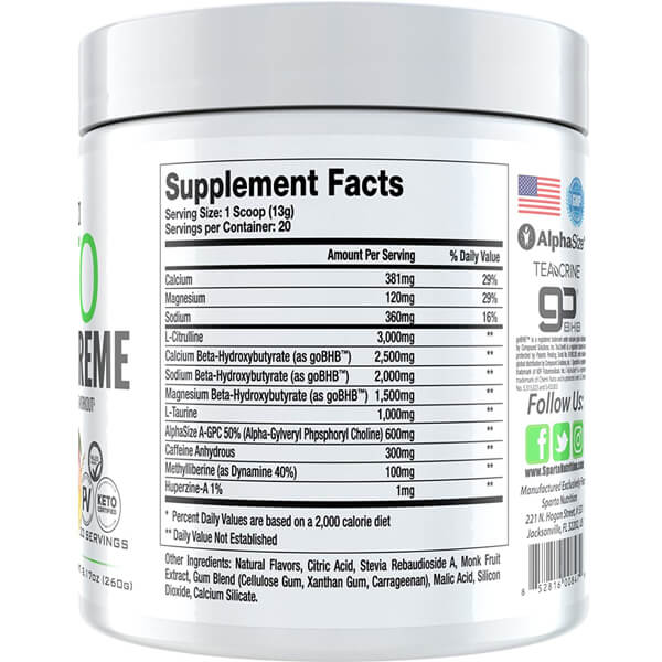 Sparta Keto Pre Extreme 20 Servings