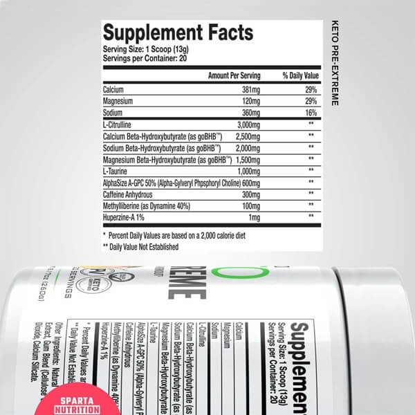 Sparta Keto Pre Extreme 20 Servings