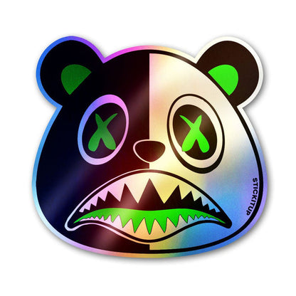 Split Panda Holographic Stickers - Holographic stickers | STICK IT UP