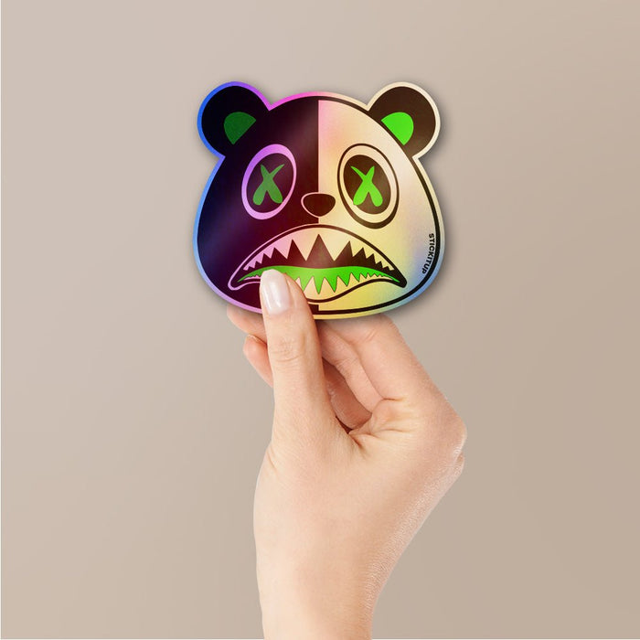 Split Panda Holographic Stickers - Holographic stickers | STICK IT UP