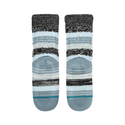 Smartwool striped grip socks with blue and black design for watersports