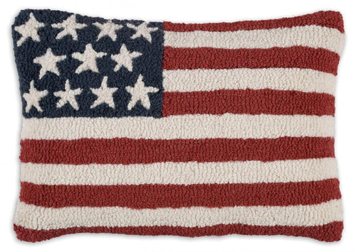 Patriotic Pillow New Zealand Wool Designed in Vermont Flagman of America