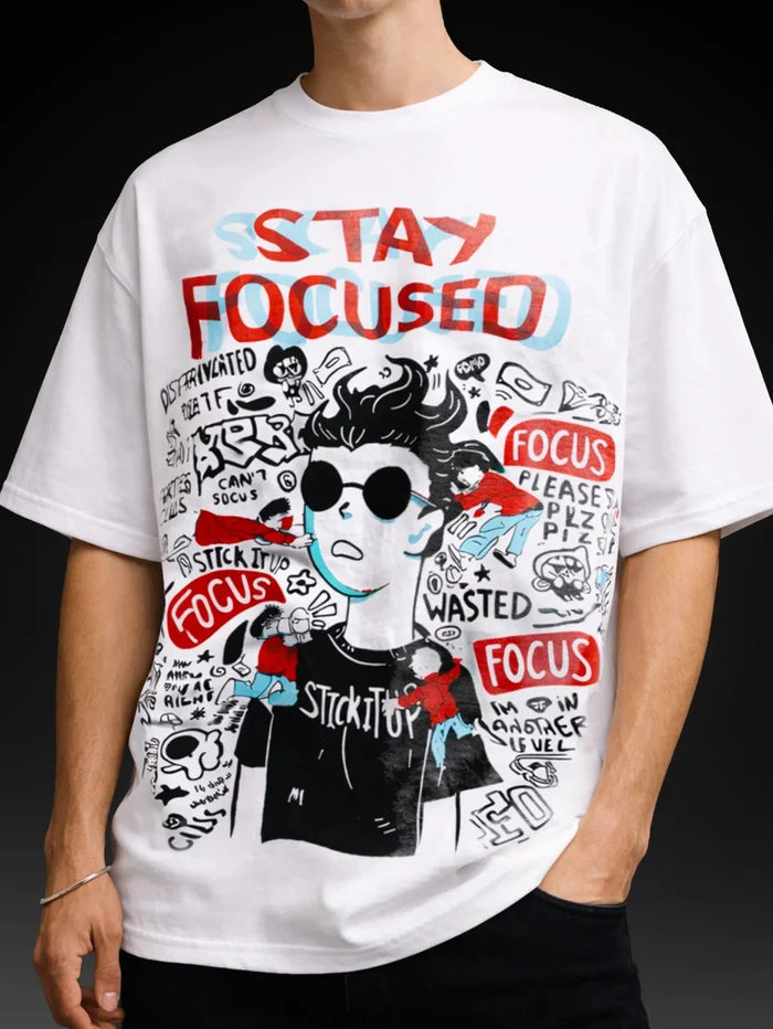 STAY FOCUSED OVERSIZED T-SHIRT - Unisex T-shirts | STICK IT UP