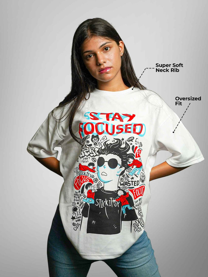 STAY FOCUSED OVERSIZED T-SHIRT - Unisex T-shirts | STICK IT UP