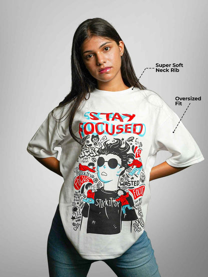 STAY FOCUSED OVERSIZED T-SHIRT - Unisex T-shirts | STICK IT UP