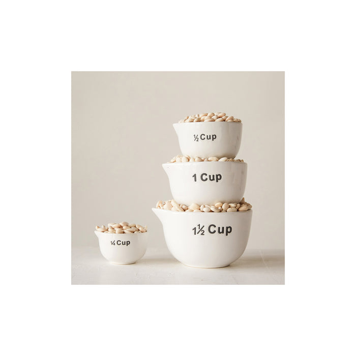 Stoneware Measuring Cups, Set of 4 - White