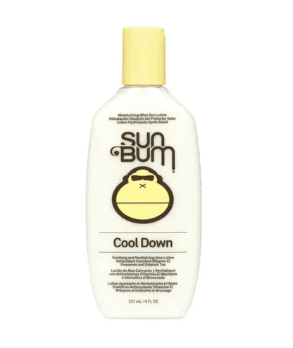 Sun Bum Cool Down after sun lotion bottle with yellow cap, front label visible