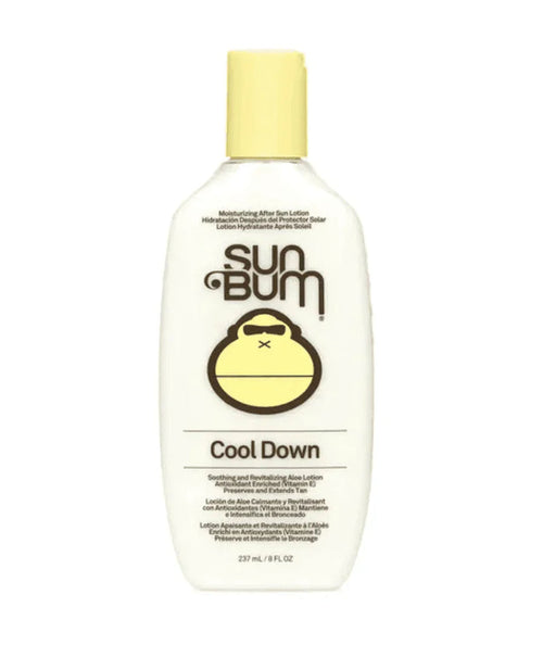 Sun Bum Cool Down after sun lotion bottle with yellow cap, front label visible