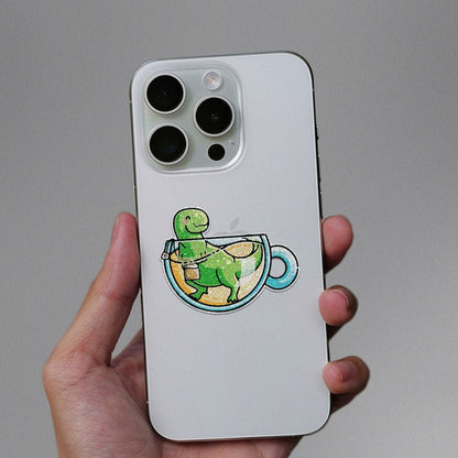 Tea Rex Glitter Sticker - Glitter Stickers | STICK IT UP