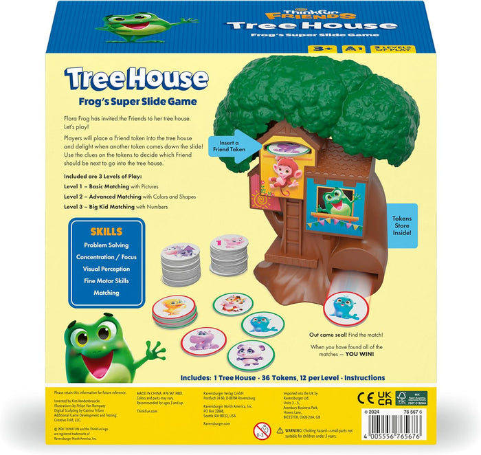 ThinkFun Friends: Tree House: Frog's Super Slide Matching Game