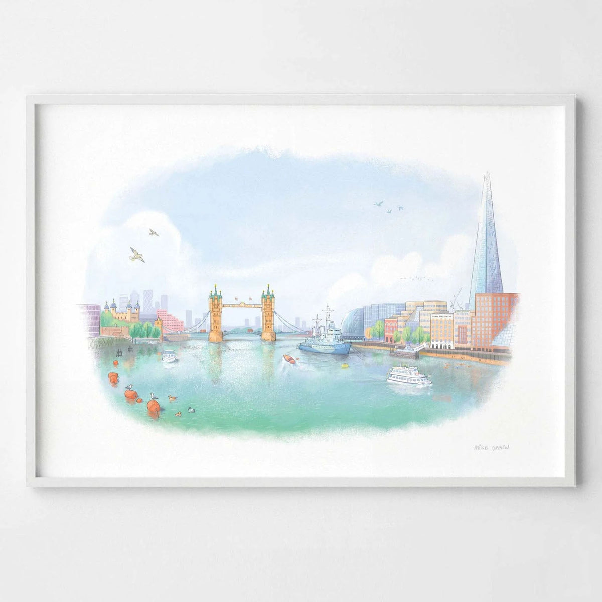 Mike Green View From London Bridge A3 Print