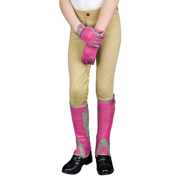 TuffRider Children's Double Up Air Mesh Half Chap and Glove Set - Breeches.com