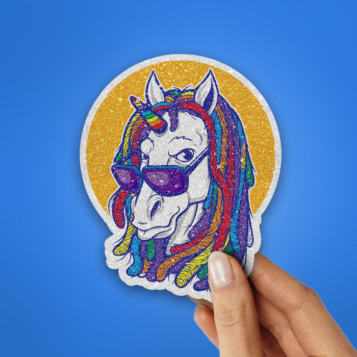 Unicorn Rainbows Glitter Sticker - Glitter Stickers | STICK IT UP