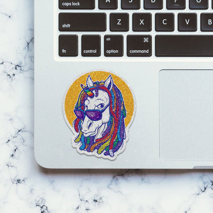 Unicorn Rainbows Glitter Sticker - Glitter Stickers | STICK IT UP
