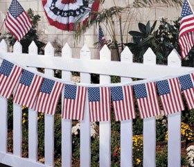 usa flag banner garland hanging patriotic party decoration outdoor