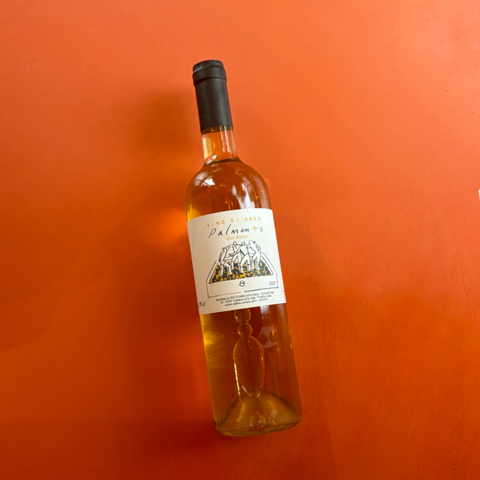 2024 Anna Palmento Bianco white wine bottle, amber glass, front label visible