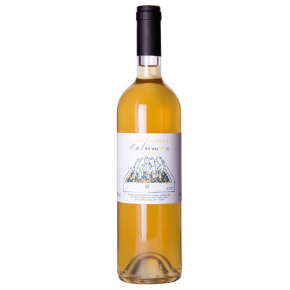 2024 Anna Palmento Bianco white wine bottle, amber glass, black screw cap