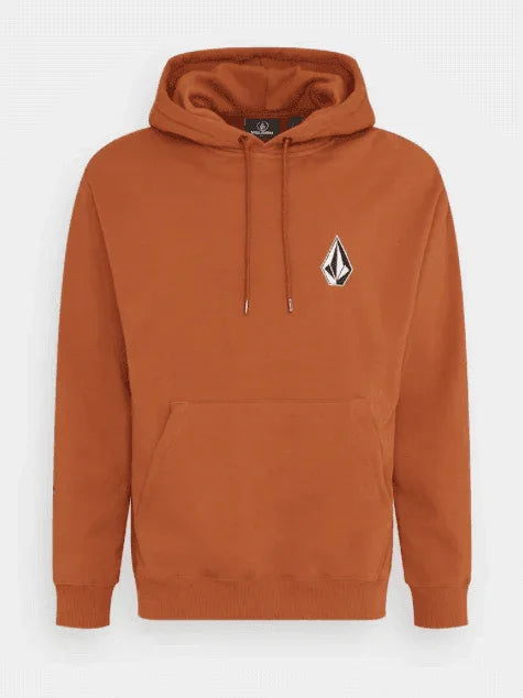 Volcom rust-colored hoodie with logo, ideal for watersports and surfwear