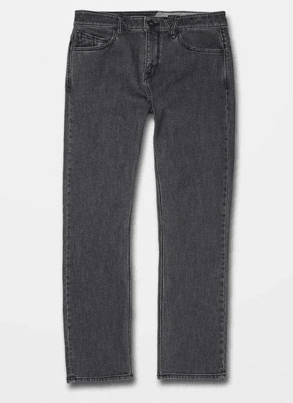 Dark gray denim jeans, straight fit, casual wear
