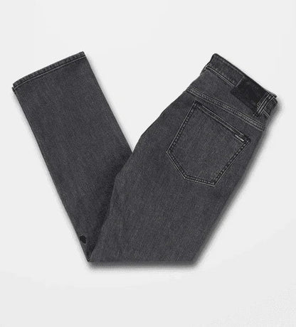 Dark gray denim jeans with back pocket detail