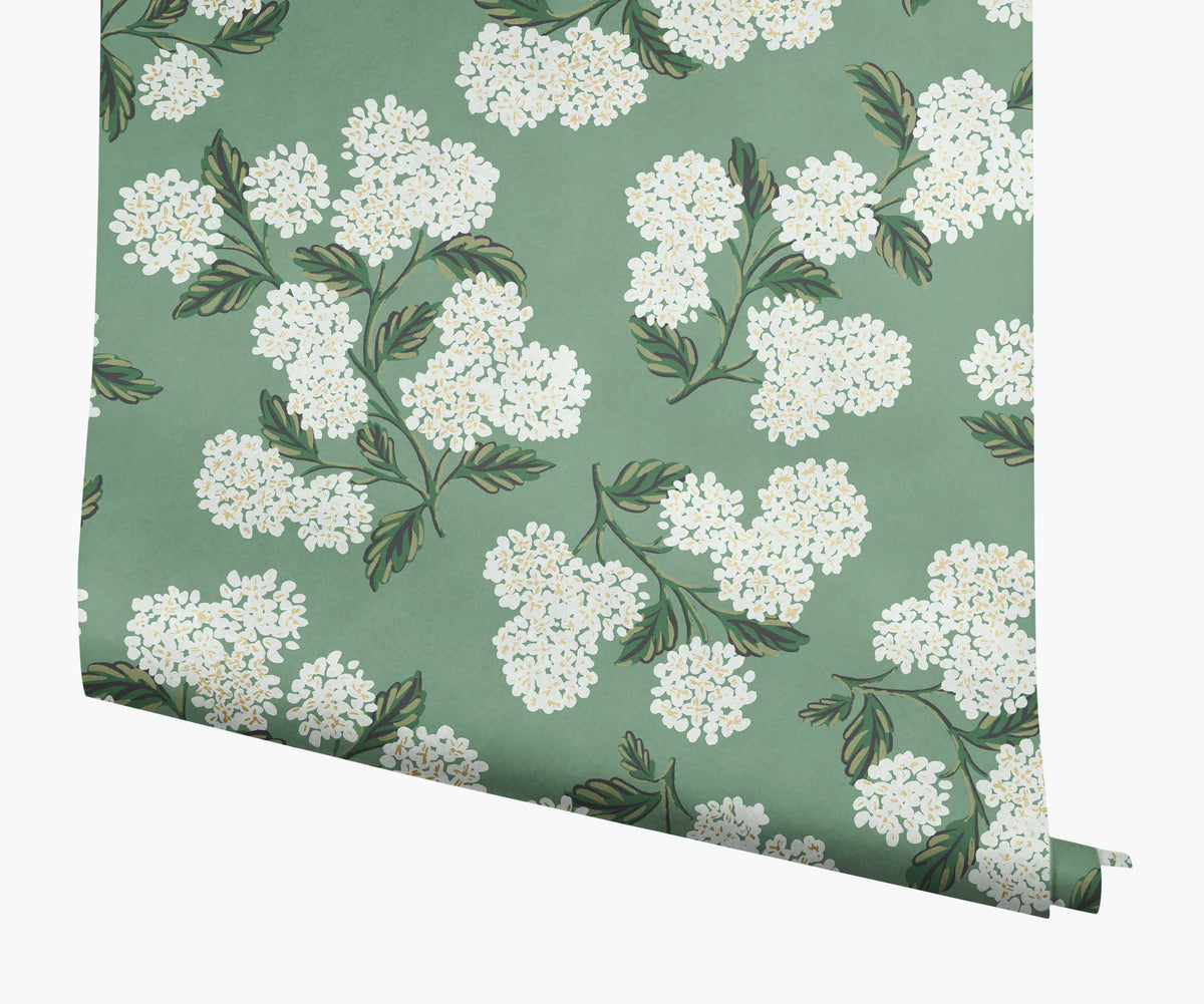 Hydrangea Wallpaper - Jade
