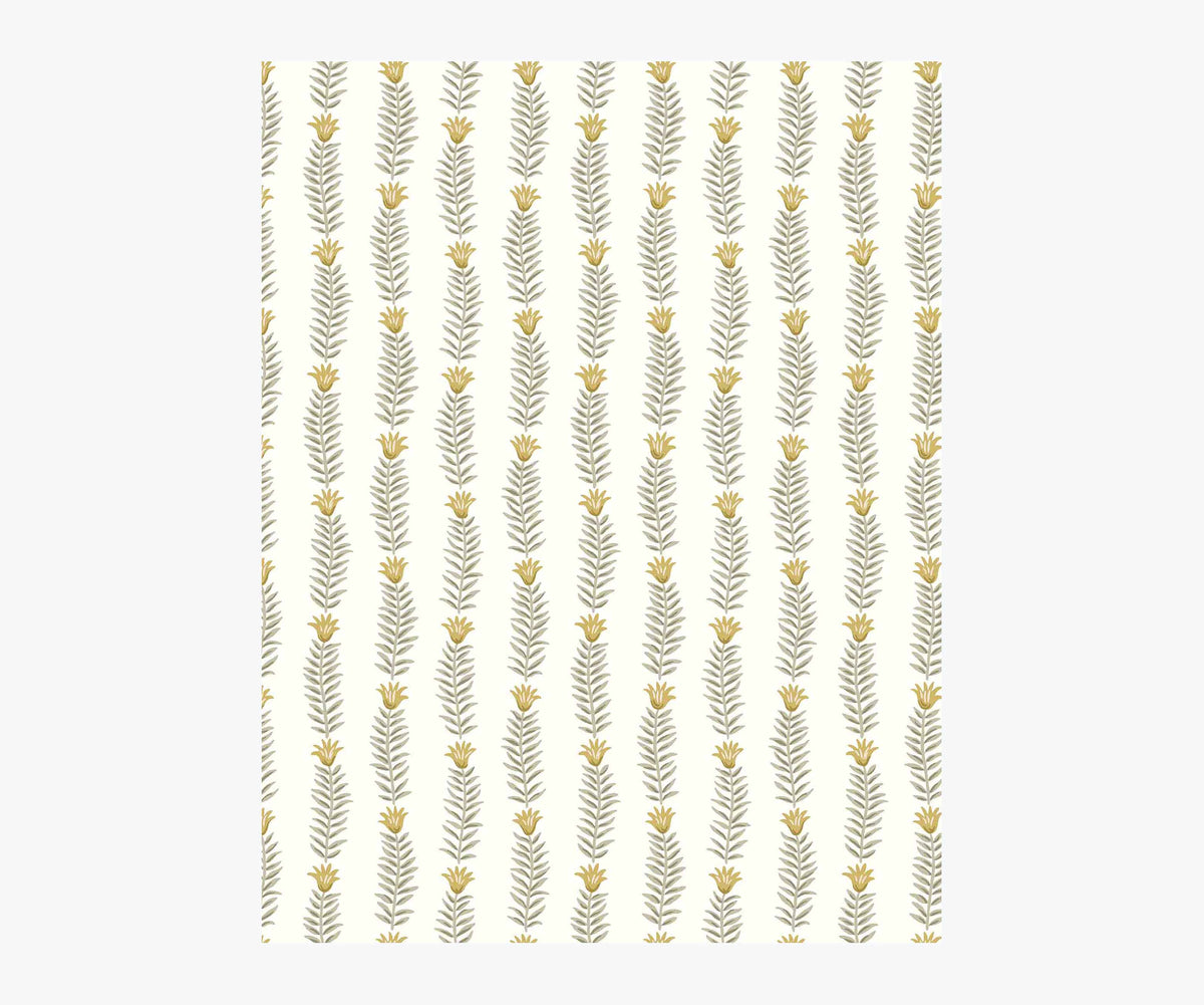 Eden Wallpaper Sample - White & Metallic Gold