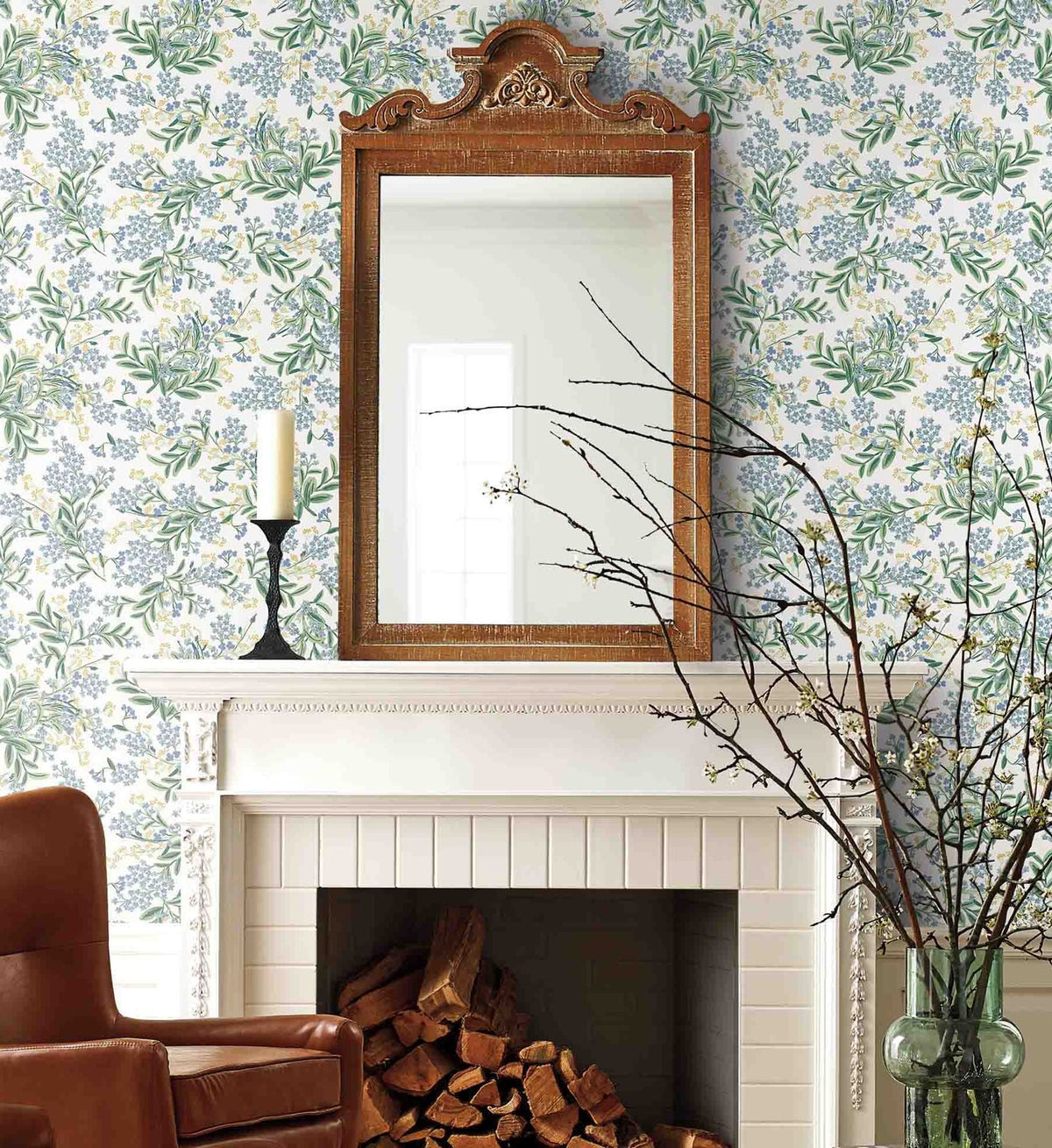 Cornflower Wallpaper - White