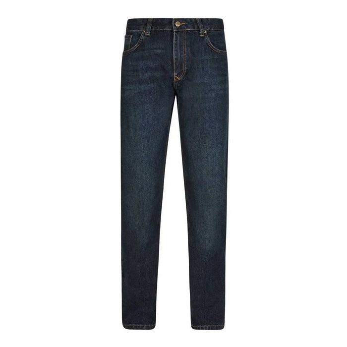 Weird Fish Matrix Classic denim jeans in dark blue, straight-leg front view