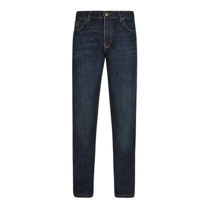 Weird Fish Matrix Classic denim jeans in dark blue, straight-leg front view